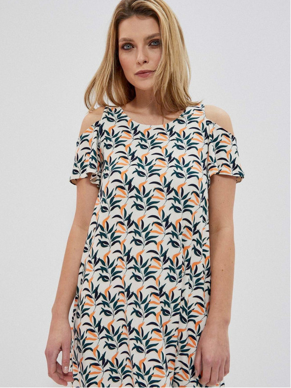 Moodo Biele dámske vzorované šaty Moodo