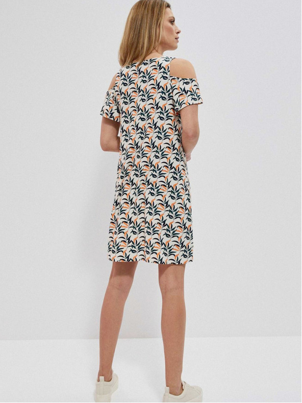 Moodo Biele dámske vzorované šaty Moodo