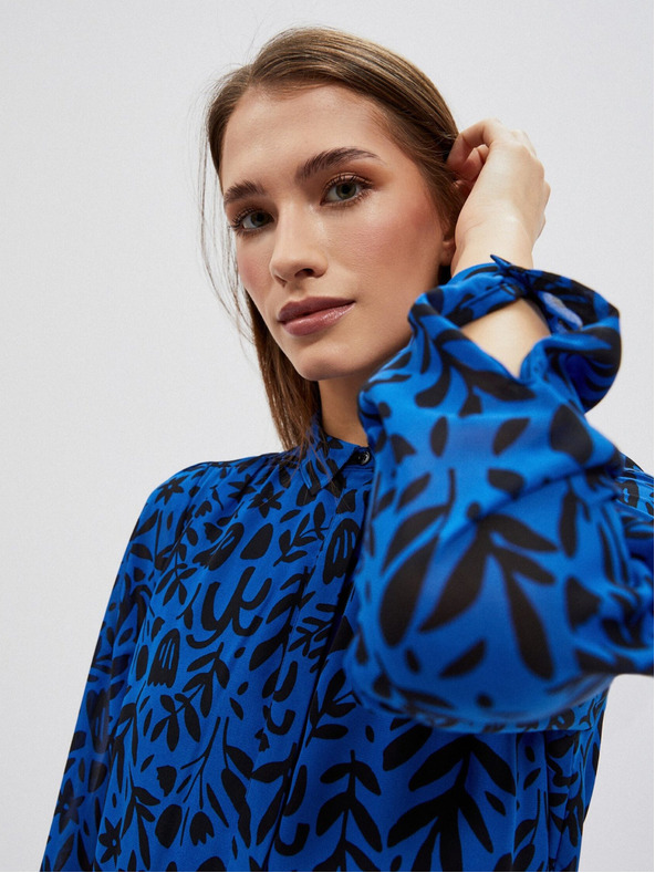 Moodo Čierno-modré dámske kvetované šaty Moodo