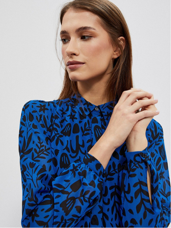 Moodo Čierno-modré dámske kvetované šaty Moodo