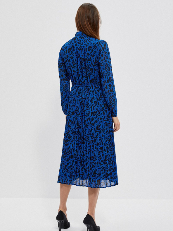 Moodo Čierno-modré dámske kvetované šaty Moodo