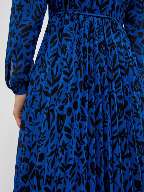 Moodo Čierno-modré dámske kvetované šaty Moodo