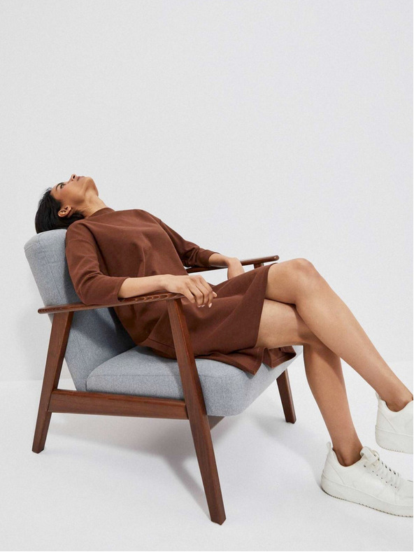 Moodo Hnedé dámske šaty Moodo