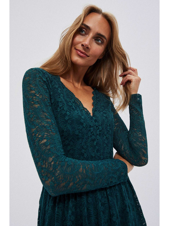 Moodo Zelené čipkované dámske šaty Moodo