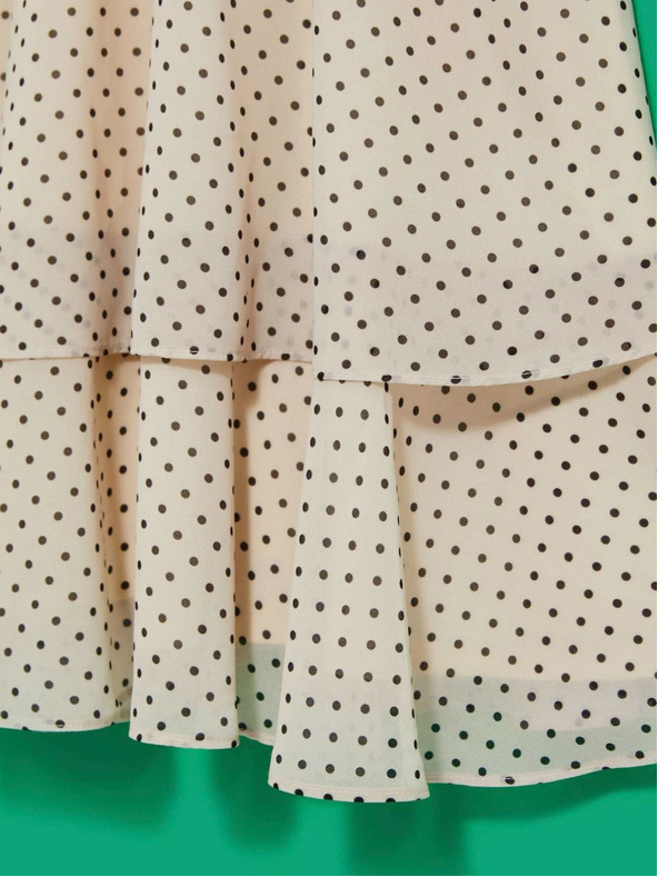 Moodo Čierno-béžové dámske bodkované šaty Moodo