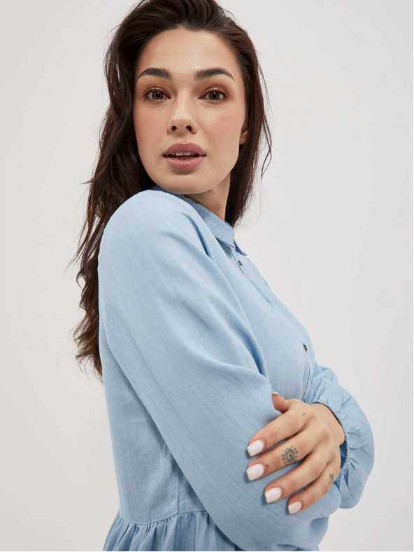 Moodo Svetlomodré dámske košeľové šaty Moodo