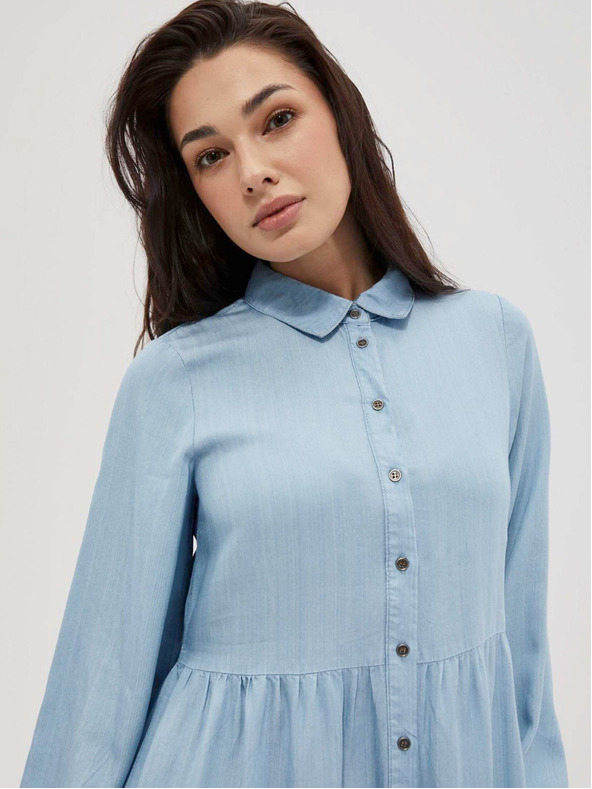 Moodo Svetlomodré dámske košeľové šaty Moodo