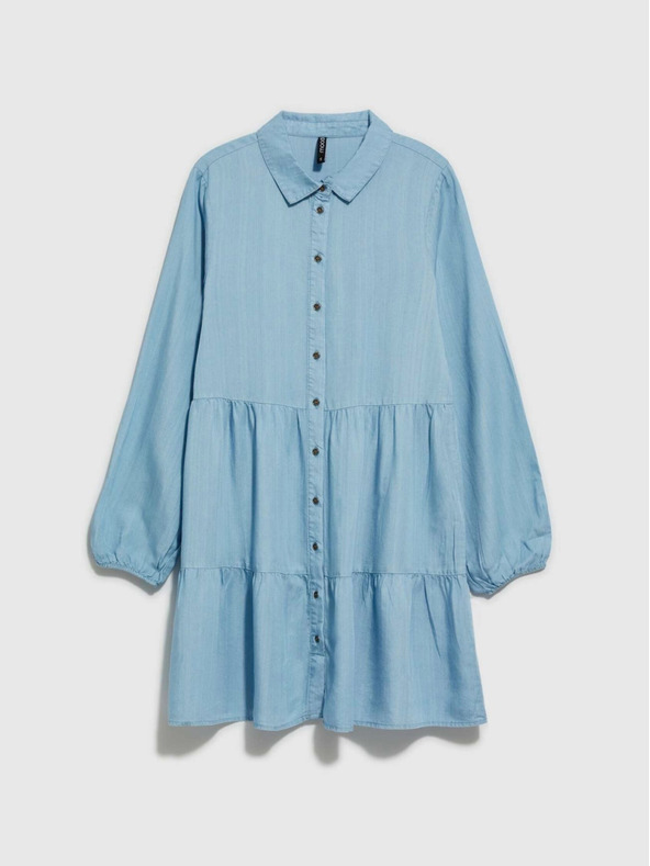 Moodo Svetlomodré dámske košeľové šaty Moodo