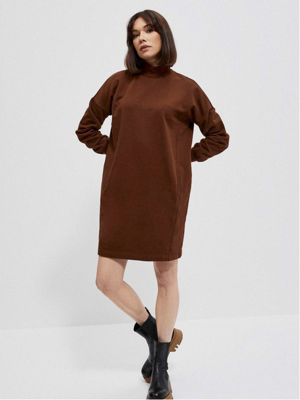 Moodo Hnedé dámske šaty Moodo