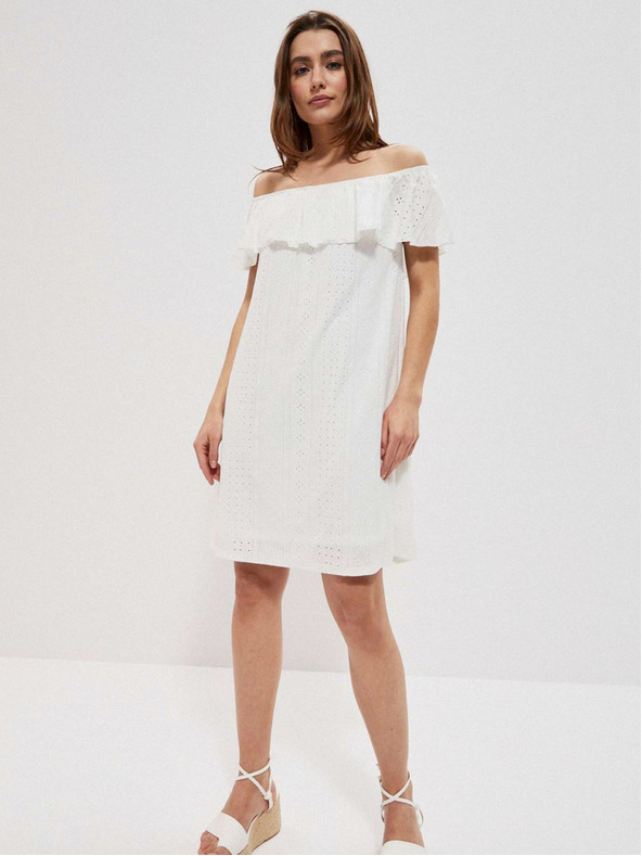 Moodo Biele dámske šaty Moodo