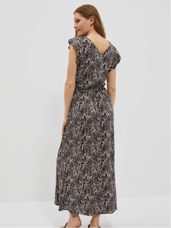 Moodo Bielo-hnedé dámske kvetované šaty Moodo