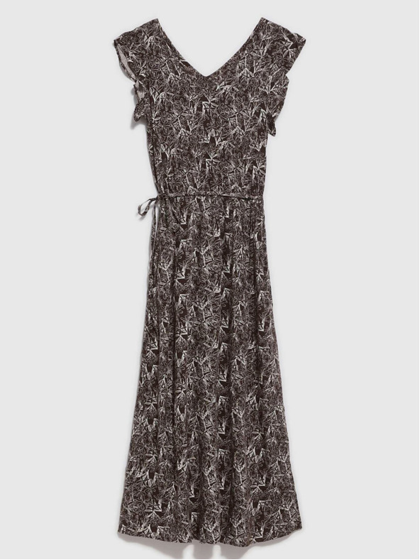 Moodo Bielo-hnedé dámske kvetované šaty Moodo