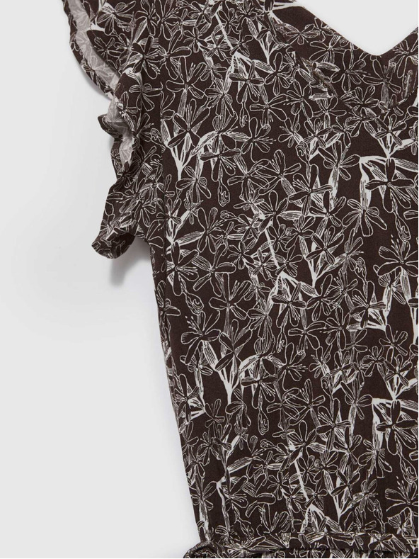 Moodo Bielo-hnedé dámske kvetované šaty Moodo