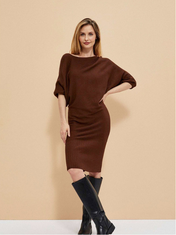 Moodo Hnedé dámske šaty Moodo