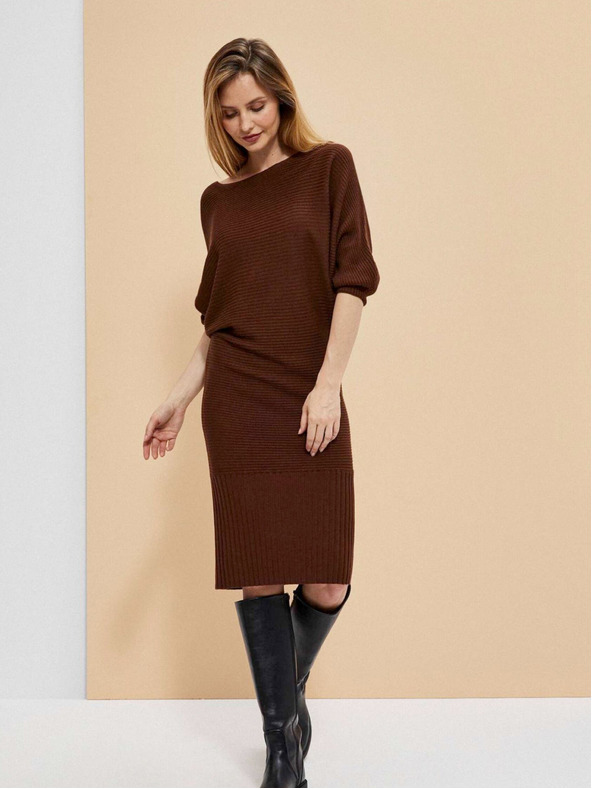 Moodo Hnedé dámske šaty Moodo