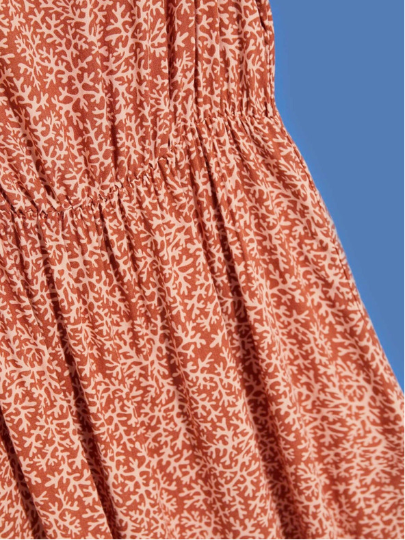 Moodo Béžové a hnedé dámske vzorované šaty Moodo