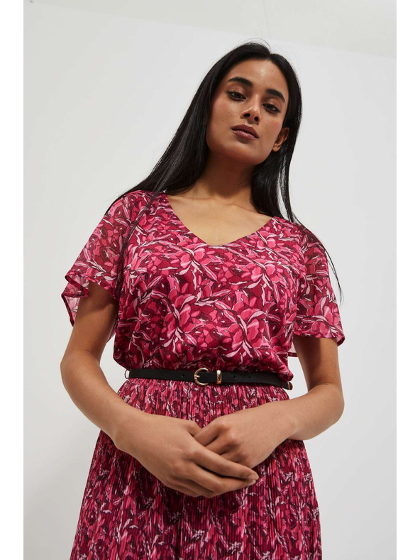 Moodo Ružové dámske kvetinové šaty Moodo