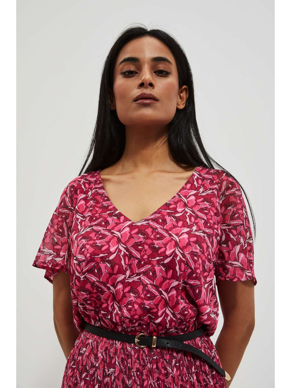 Moodo Ružové dámske kvetinové šaty Moodo