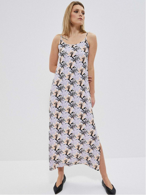 Moodo Fialové dámske kvetinové šaty Moodo