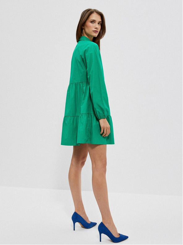 Moodo Zelené dámske košeľové šaty Moodo