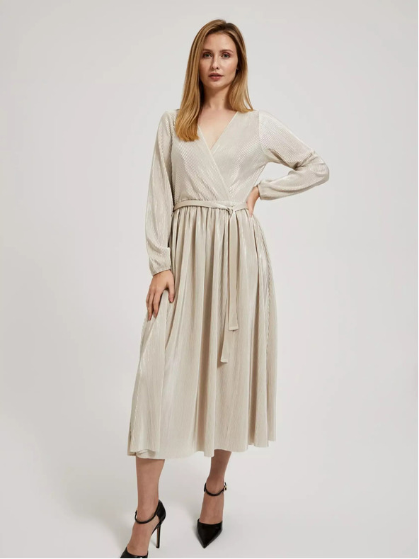 Moodo Béžové dámske šaty MOODO