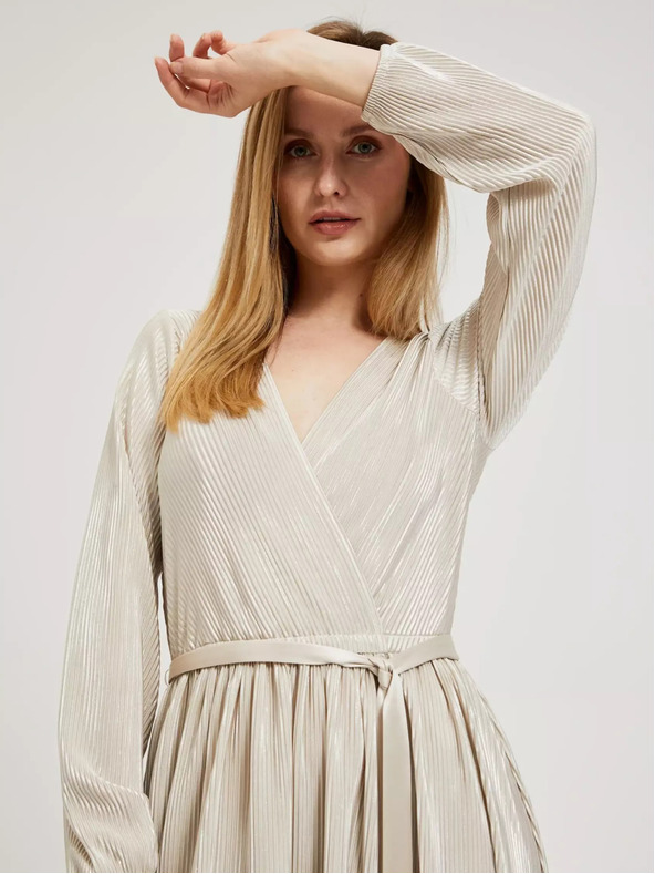 Moodo Béžové dámske šaty MOODO