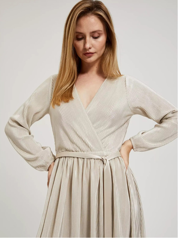 Moodo Béžové dámske šaty MOODO