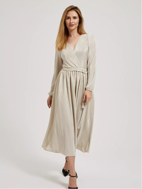 Moodo Béžové dámske šaty MOODO