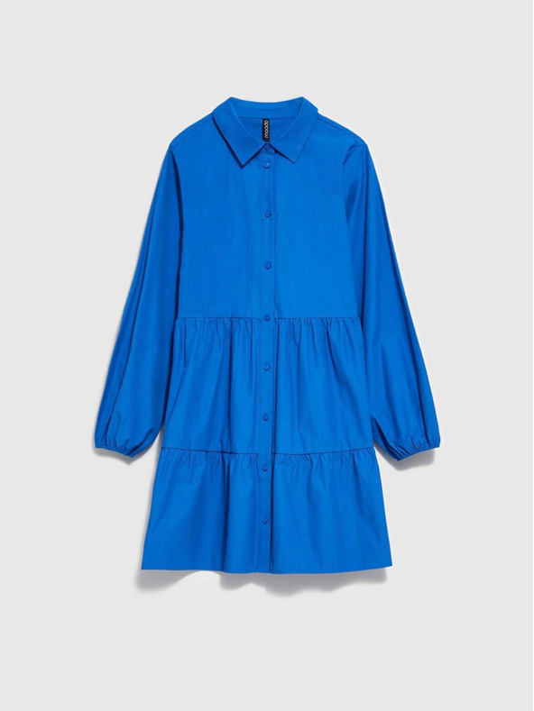 Moodo Modré dámske košeľové šaty Moodo