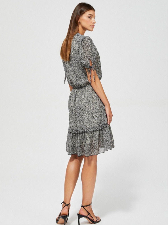 Moodo Čierne dámske vzorované šaty Moodo