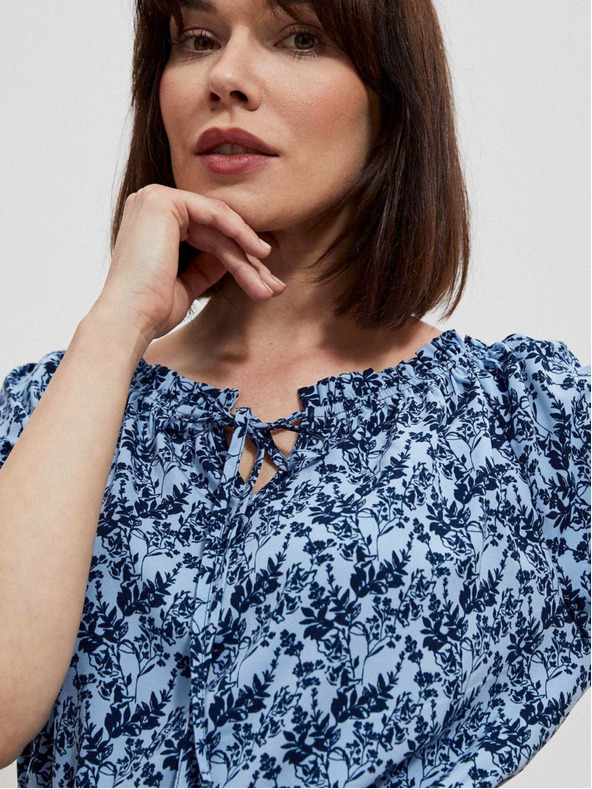 Moodo Modré dámske kvetinové šaty Moodo