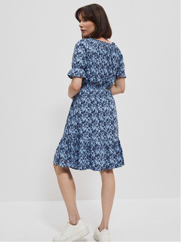Moodo Modré dámske kvetinové šaty Moodo