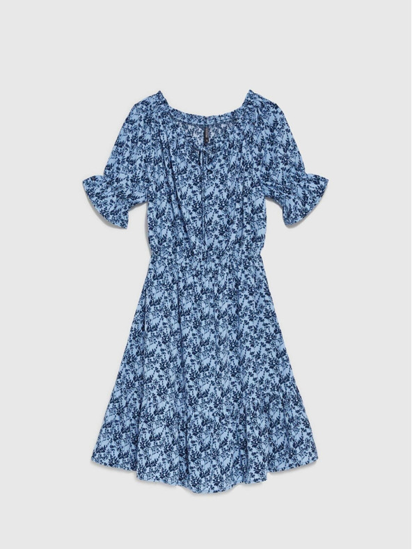 Moodo Modré dámske kvetinové šaty Moodo
