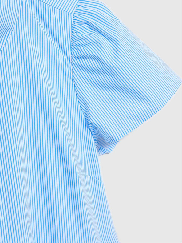 Moodo Bielo-modré dámske košeľové šaty s prúžkami Moodo