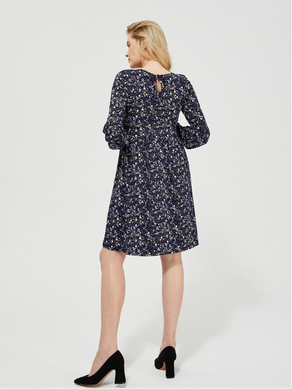 Moodo Tmavomodré dámske kvetinové šaty Moodo