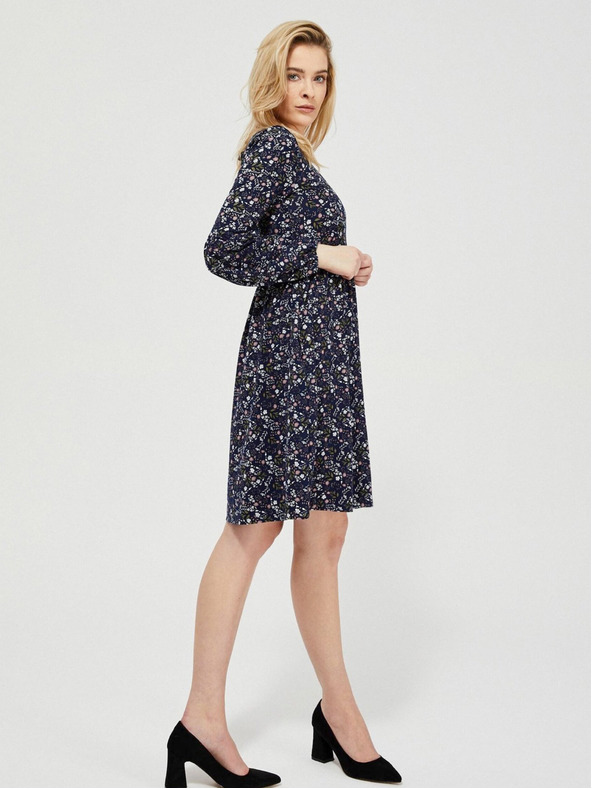 Moodo Tmavomodré dámske kvetinové šaty Moodo