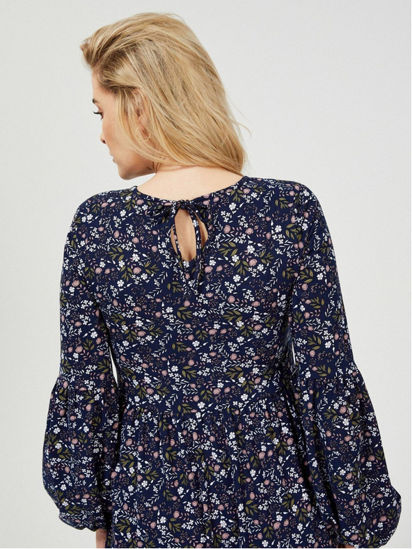 Moodo Tmavomodré dámske kvetinové šaty Moodo