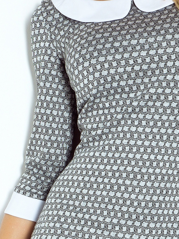 numoco Šaty s golierom - sivé Numoco