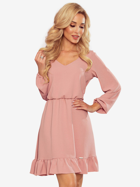 numoco Šaty s výstrihom - špinavoružové Numoco BAKARI