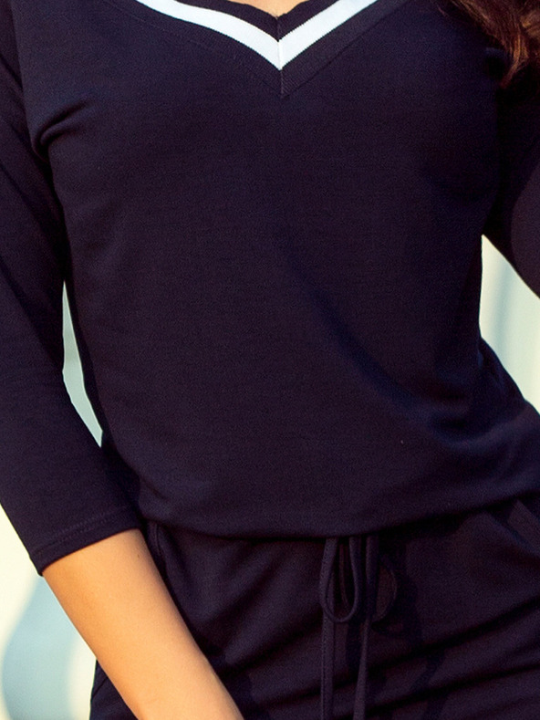 numoco Športové šaty s lemom - tmavomodré Numoco