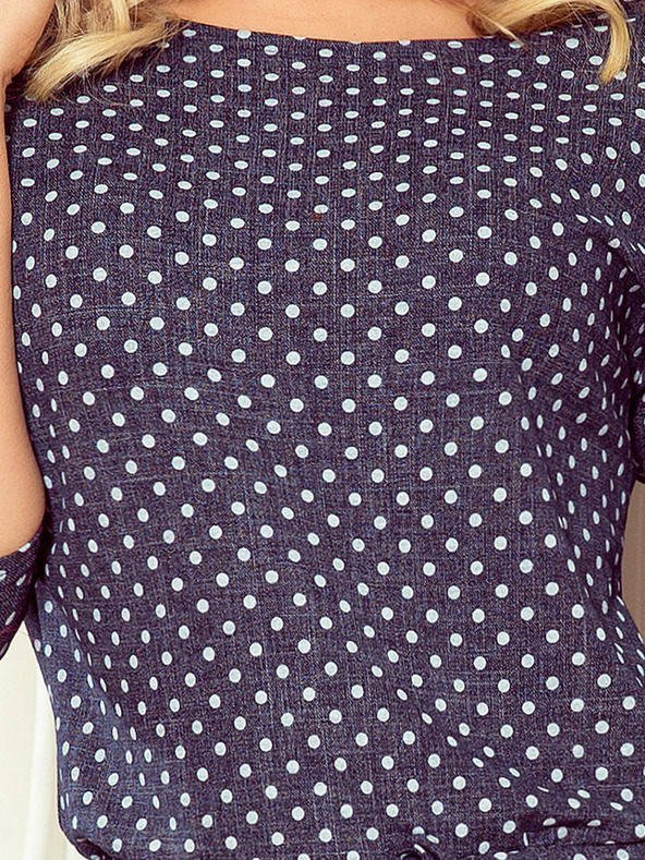 numoco Športové šaty so zaväzovaním a vreckami - džínsy s bodkami Numoco