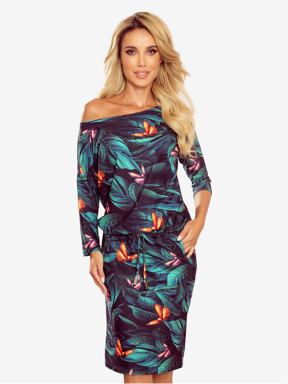 numoco Športové šaty s vreckami - farebné motýle Numoco