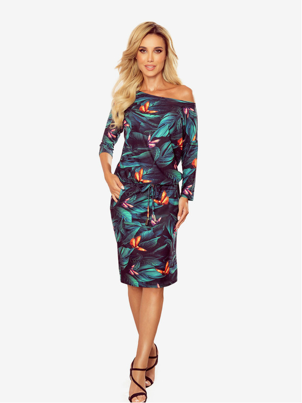 numoco Športové šaty s vreckami - farebné motýle Numoco