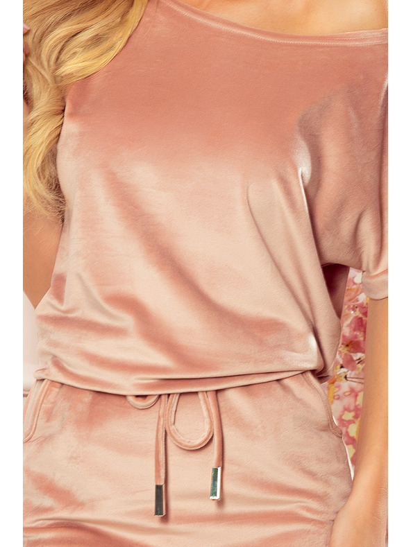 numoco Ružové dámske šaty s krátkym rukávom Numoco