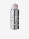 Mepal Ružovo-sivá detská termo fľaša Mepal Campus Flowers & Butterflies 350 ml