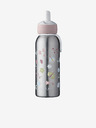 Mepal Ružovo-sivá detská termo fľaša Mepal Campus Flowers & Butterflies 350 ml