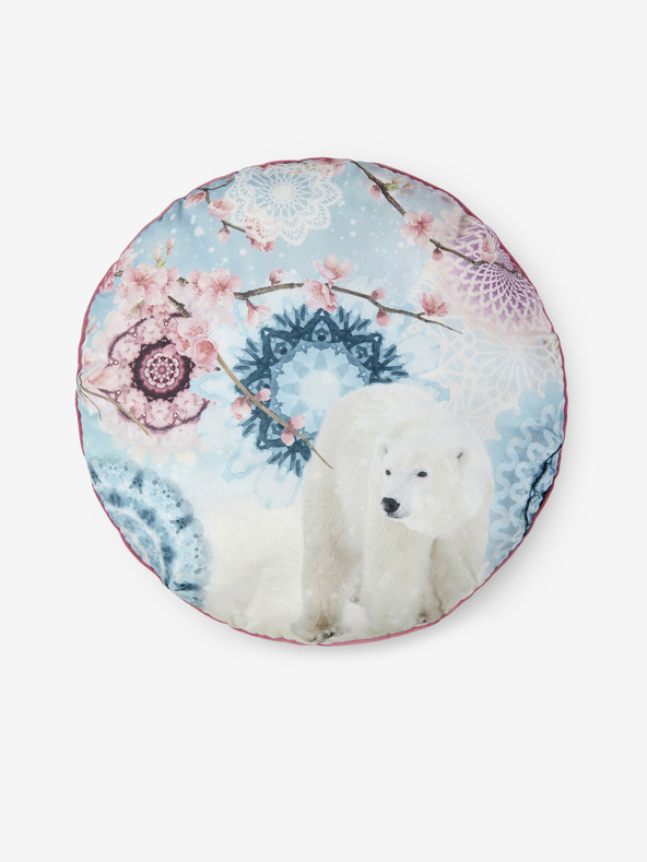 Hip Bedding Priemer 55 cm - Modrý vzorovaný obojstranný vankúš Home Hip Kodiak