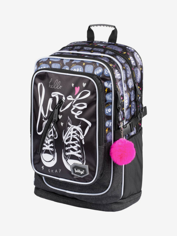 BAAGL  Čierny školský batoh Cubic Sneakers Baagl