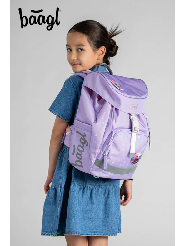 BAAGL  Fialový školský batoh Airy Pets Baagl