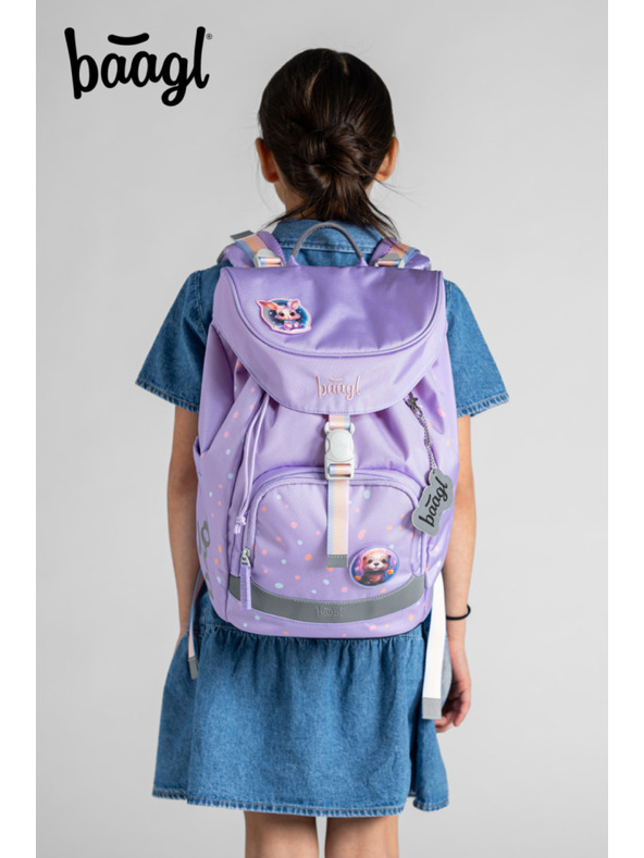 BAAGL  Fialový školský batoh Airy Pets Baagl